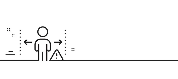 Icono Línea Distancia Social Señal Aislamiento Personas Símbolo Reglas Prevención — Vector de stock