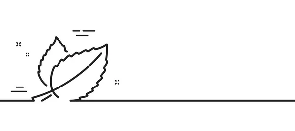 Muntblad Lijn Pictogram Kruidenblad Teken Thee Met Mentha Symbool Minimale — Stockvector