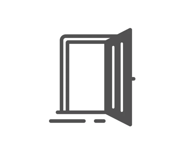 Icono Puerta Abierta Señal Entrada Símbolo Entrada Estilo Plano Clásico — Archivo Imágenes Vectoriales