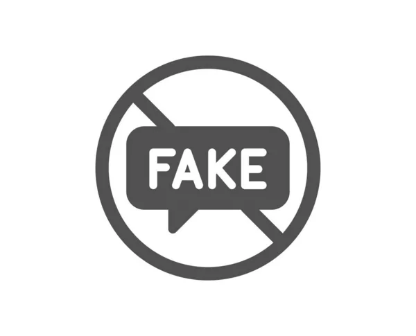 Een Nep Nieuws Icoon Stop Propaganda Samenzwering Teken Verkeerd Waarheidssymbool — Stockvector