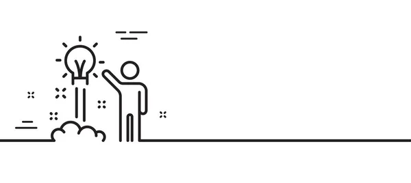 Kreative Ideenlinie Symbol Menschliches Startup Zeichen Inspirationssymbol Minimale Zeilenillustration Hintergrund — Stockvektor