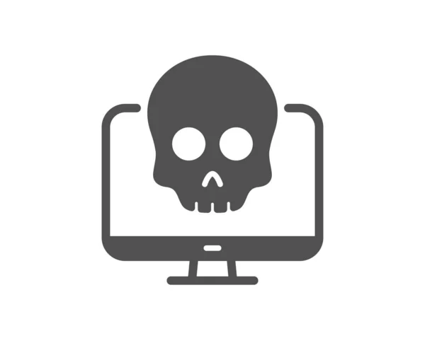Cyberaanval Icoon Ransomware Bedreigingsteken Computer Phishing Virus Symbool Klassieke Platte — Stockvector