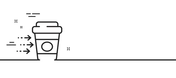 Εικονίδιο Γραμμής Παράδοσης Καφέ Πινακίδα Αναψυκτικού Σύμβολο Υπηρεσιών Εστίασης Ελάχιστη — Διανυσματικό Αρχείο