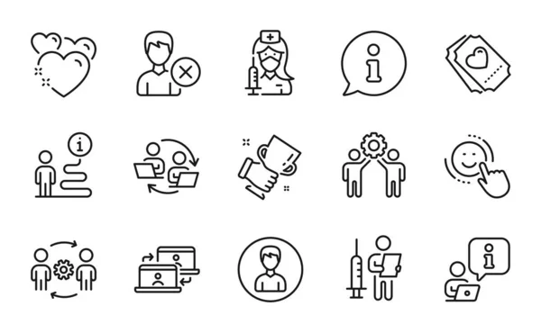 People Icons Set Included Icon Teamwork Process Employees Teamwork Person — Stockvektor