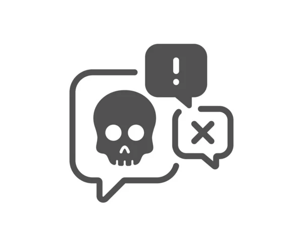 Cyber Attack Icon Ransomware Threat Sign Hacker Skull Chat Symbol — Vetor de Stock