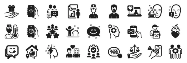 Set People Icons Friends Chat Couple Love Teamwork Icons Communication — Stock Vector