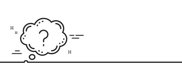 Question Mark Line Icon Quiz Chat Bubble Sign Minimal Line — стоковый вектор