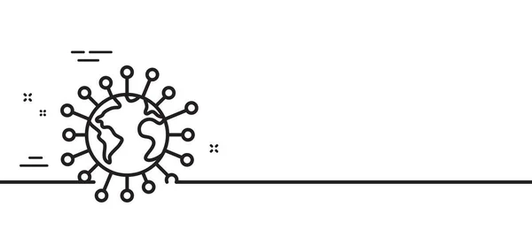 Icona Della Linea Pandemica Coronavirus Segnale Virale Globale Covid Simbolo — Vettoriale Stock