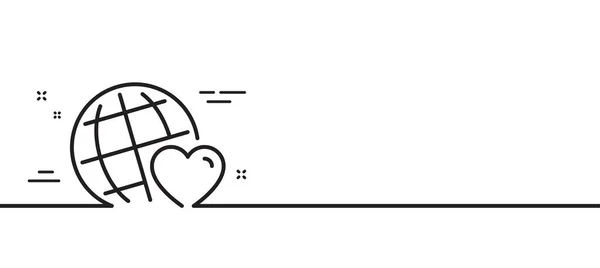 友達の世界線のアイコン 友情の愛のサイン 援助ビジネスのシンボル 最小限の線のイラストの背景 友達の世界線のアイコンパターンバナー ホワイトウェブテンプレートのコンセプト ベクトル — ストックベクタ