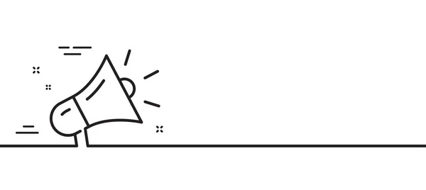 メガフォンラインのアイコン 広告装置のシンボル ブランド大使のサインだ 最小限の線のイラストの背景 メガホンラインのアイコンパターンバナー ホワイトウェブテンプレートのコンセプト ベクトル — ストックベクタ