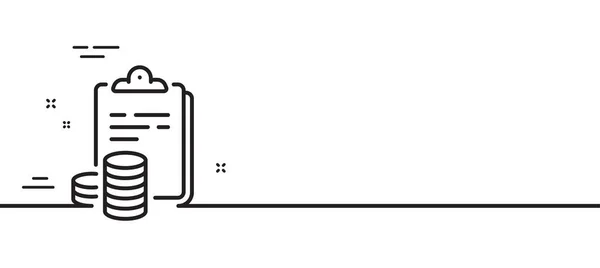 Accounting Line Icon Clipboard Document Sign Budget Report Symbol Minimal — стоковый вектор
