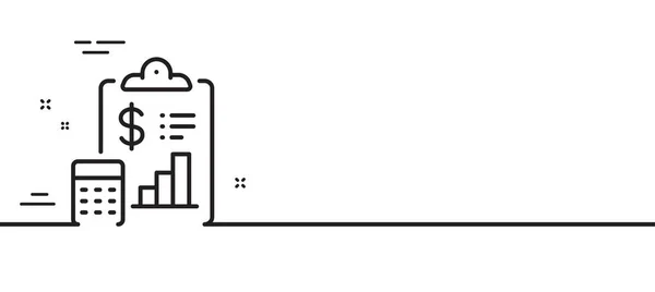 Ikona Řádku Sestavy Znak Dokumentu Schránce Účtování Symbol Rozpočtových Informací — Stockový vektor
