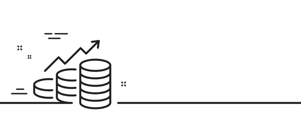 Growth Chart Line Icon Coins Money Sign Business Income Symbol — Stock vektor