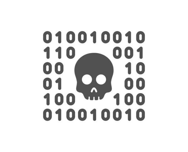 Binärcode Symbol Zeichen Für Cyber Angriffe Ransomware Bedrohungssymbol Klassischer Flacher — Stockvektor