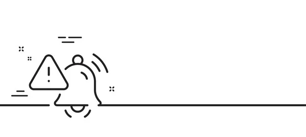Uwaga Ikona Linii Dzwonka Sygnalizacja Alarmu Symbol Wiadomości Powiadamiania Minimalne — Wektor stockowy