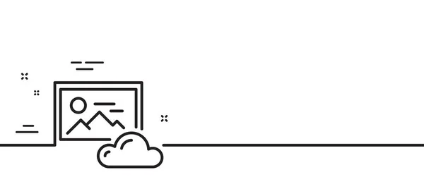 Foto Icona Della Linea Nuvola Immagini Segno Dati Cloud Simbolo — Vettoriale Stock