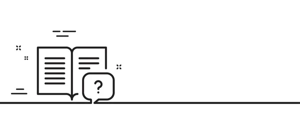 Instruction Manual Line Icon Help Book Sign Question Faq Symbol — Stockvektor