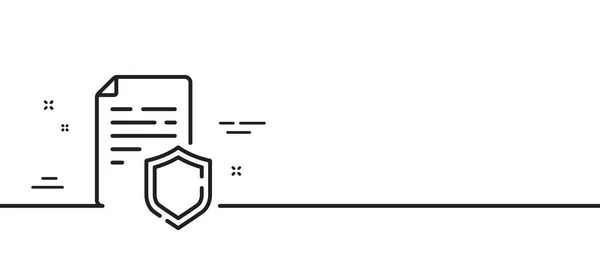 Data Security Line Icon Privacy Document Sign Defense Shield Symbol — стоковый вектор