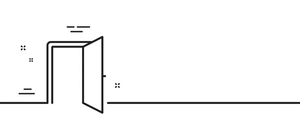 Icône Porte Ouverte Panneau Entrée Symbole Entrée Illustration Ligne Minimale — Image vectorielle