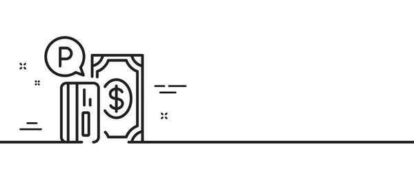 Εικονίδιο Γραμμής Πληρωμής Στάθμευσης Πινακίδα Πάρκινγκ Επί Πληρωμή Σύμβολο Θέσης — Διανυσματικό Αρχείο