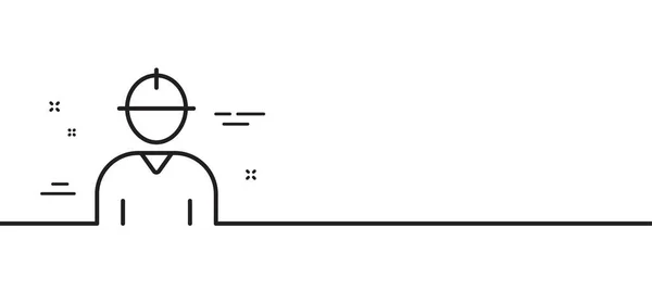 工人线图标 工程师配置文件标志 男性人物造型符号 最小线条图解背景 工程师线图标图案横幅 白色网络模板的概念 — 图库矢量图片