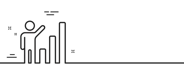 Icona Della Linea Grafica Segno Grafico Colonne Simbolo Del Diagramma — Vettoriale Stock