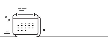 Takvim çizgisi simgesi. Yıllık planlama tabelası. Olay takvimi sembolü. Asgari çizgi çizimi arka planı. Takvim çizgisi simge pankartı. Beyaz ağ şablonu konsepti. Vektör