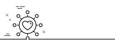 Aşk çizgisi ikonu. İlişkiler ağı işareti. Sevgililer Günü ya da Kalp sembolü. Asgari çizgi çizimi arka planı. Ağ çizgisi simge pankartı ile flört ediliyor. Beyaz ağ şablonu konsepti. Vektör