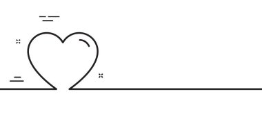 Kalp çizgisi ikonu. Aşk işareti. Sevgililer Günü işareti. Asgari çizgi çizimi arka planı. Kalp çizgisi ikon desenli pankart. Beyaz ağ şablonu konsepti. Vektör