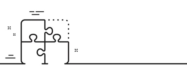 Puzzellijn Icoon Techniek Strategie Teken Minimale Lijn Illustratie Achtergrond Puzzel — Stockvector