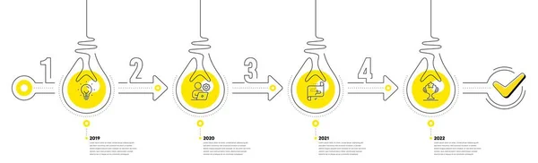 Lightbulb Journey Path Infographics Business Infographic Timeline Steps Workflow Process — стоковый вектор