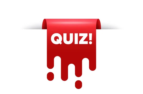 Quiz Text Red Ribbon Tag Banner Answer Question Sign Examination — Stock vektor