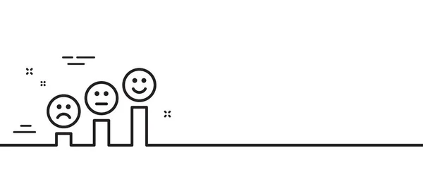 Customer Satisfaction Line Icon Positive Feedback Sign Smile Chart Symbol — Stock Vector