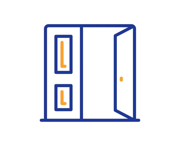 Kapı Çizgisi Simgesini Giriş Kapısı Işareti Çıkış Sembolü Oluşturuluyor Renkli — Stok Vektör