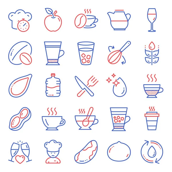 Food Drink Icons Set Included Icon Wineglass Wedding Glasses Gluten — Stock Vector