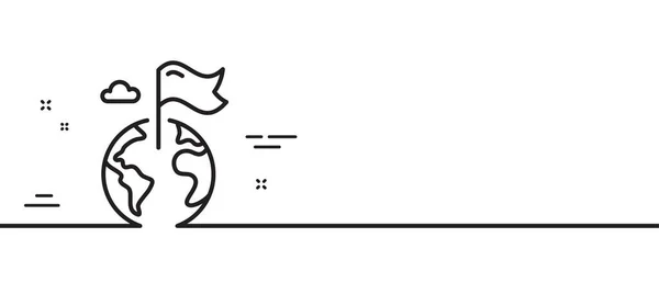 Flagga Kartradsikonen Måldestinationsskylt Plats Stift Symbol Minimal Linje Illustration Bakgrund — Stock vektor