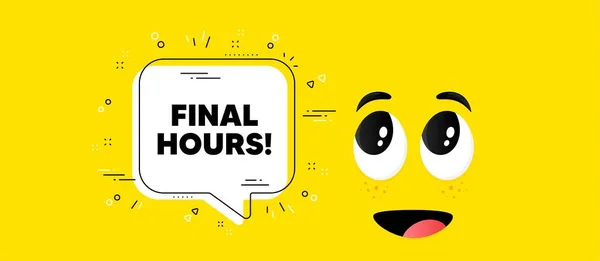 Final Hours Sale Cartoon Face Chat Bubble Background Special Offer — стоковый вектор