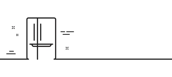 Two Chamber Refrigerator Line Icon Fridge Sign Freezer Storage Symbol — стоковый вектор