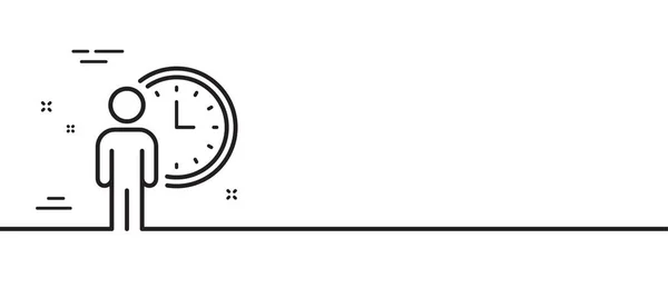 Person Waiting Line Icon Service Time Sign Clock Symbol Minimal — Vetor de Stock
