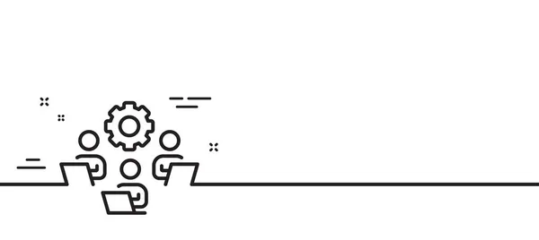 Icono Línea Trabajo Equipo Señal Oficina Remota Símbolo Empleados Fondo — Archivo Imágenes Vectoriales