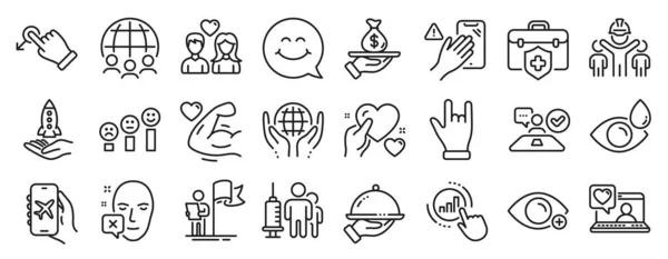 Set People Icons Global Business Drag Drop Farsightedness Icons Hold — Stock vektor