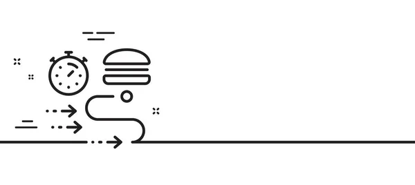 Значок Лінії Доставки Їжі Знак Часу Замовлення Символ Сервісу Харчування — стоковий вектор