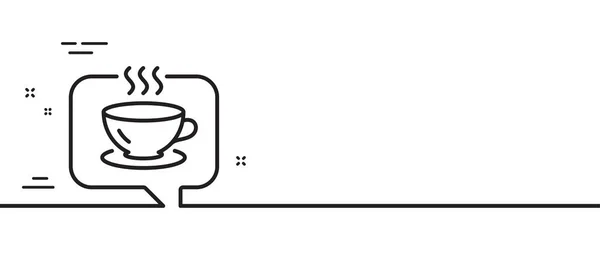 Hot Coffee Line Icon Tea Drink Sign Cafe Symbol Minimal — Stock Vector