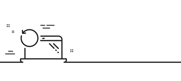 Herstel Laptop Lijn Icoon Een Back Datateken Herstel Smartphone Informatie — Stockvector