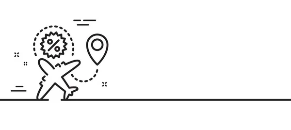 Pictogram Van Vluchtverkooplijn Winkelkortingsbord Toegangssymbool Minimale Lijn Illustratie Achtergrond Vlucht — Stockvector