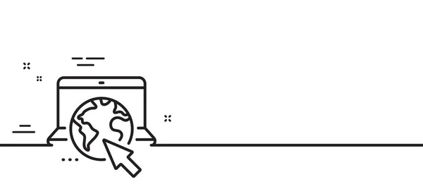 インターネットラインのアイコン オンラインWebサービスのサイン Urlウェブページのシンボル 最小限の線のイラストの背景 インターネットラインアイコンパターンバナー ホワイトウェブテンプレートのコンセプト ベクトル — ストックベクタ