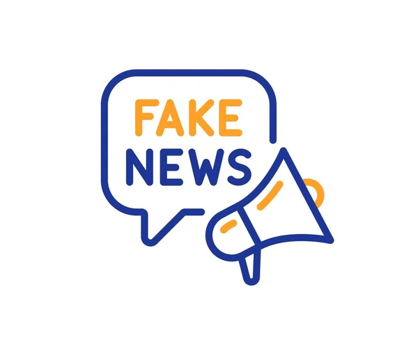Fake News Line Icon Propaganda Conspiracy Chat Sign Wrong Truth — Stockvektor