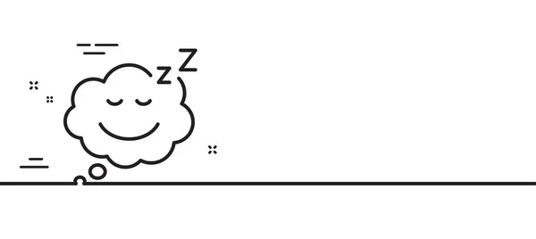 Sleep Line Icon Night Rest Sign Comic Speech Bubble Smile — 图库矢量图片
