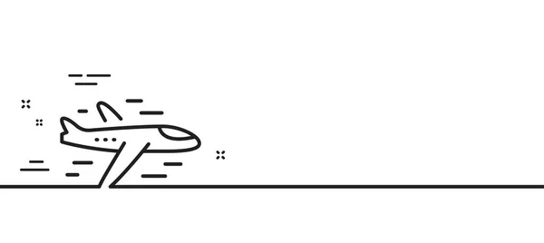 航空会社のアイコン 飛行機の輸送標識 航空機のシンボル 最小限の線のイラストの背景 飛行機のラインアイコンパターンバナー ホワイトウェブテンプレートのコンセプト ベクトル — ストックベクタ