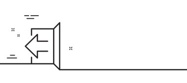 Çıkış ok çizgisi simgesi. Sembolü imzala. Navigasyon göstergesi. Asgari çizgi çizimi arka planı. Çizgi simgesi pankartı imzalayın. Beyaz ağ şablonu konsepti. Vektör